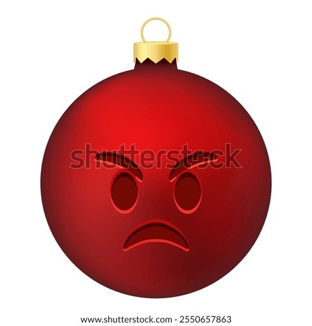 Emoji Christmas tree ball or toy with pouting lips face