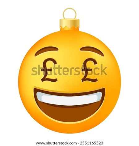 Emoji Christmas tree ball or toy with money mouth face