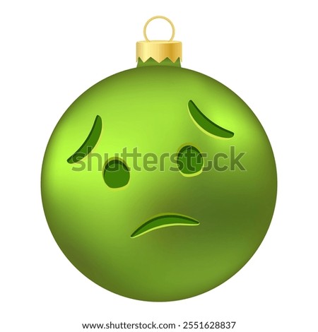 Emoji Christmas tree ball or toy with nauseated face