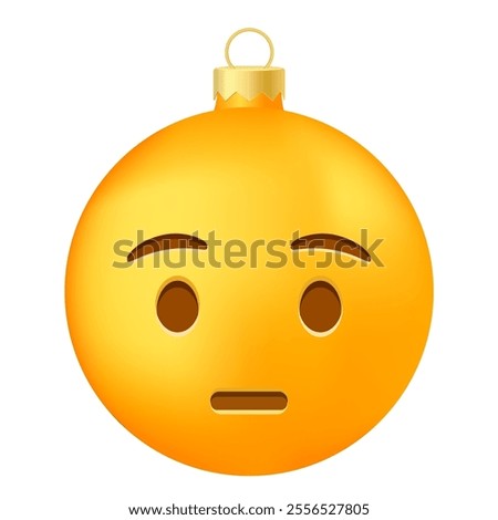 Emoji Christmas tree ball or toy with hushed face