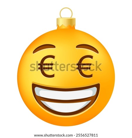 Emoji Christmas tree ball or toy with money mouth face