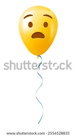 Emoji balloon with anguished face Yellow emoji smile