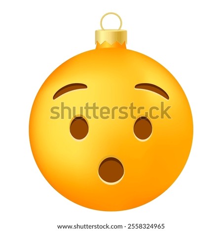 Emoji Christmas tree ball or toy with hushed face