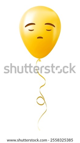 Emoji balloon with anguished face Yellow emoji smile