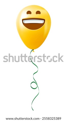 Emoji balloon with grinning face Yellow emoji smile