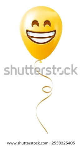 Emoji balloon with grinning face with laughing eyes Yellow emoji smile