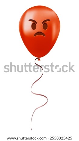 Emoji balloon with face pouting lips Red emoji smile