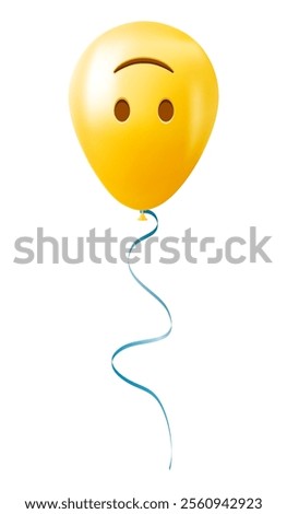 Emoji balloon with upside down face Yellow emoji smile