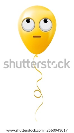 Emoji balloon with rolling eyes face Yellow emoji smile