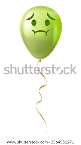 Emoji balloon with nauseated face Green emoji smile