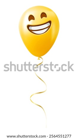 Emoji balloon with grinning face with laughing eyes Yellow emoji smile