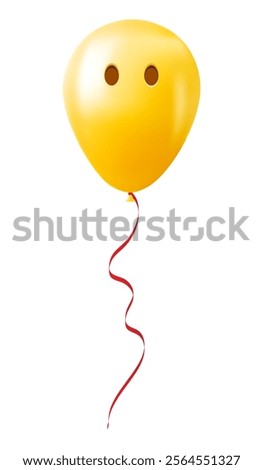 Emoji balloon without mouth face Yellow emoji smile