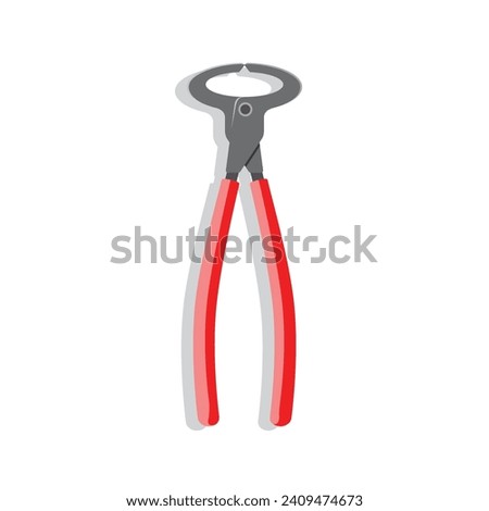 Cut wire cutters. Pliers repair tool. Electrician instruments. Support service vector illustration isolated on white.