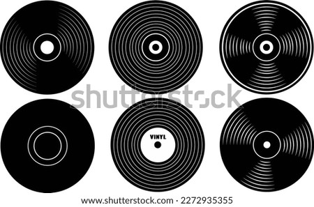 Black Retro Vinyl vector. Vinyl record logo icon vector illustration.