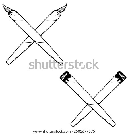 Weed joint vector illustration. Crossed weed joint 