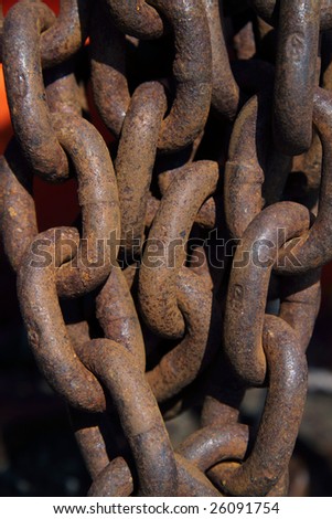 steel textured rusty chains