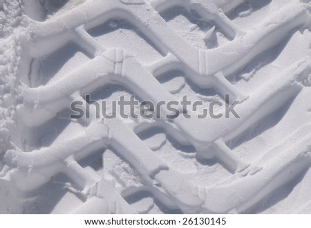 loader tracks in the snow
