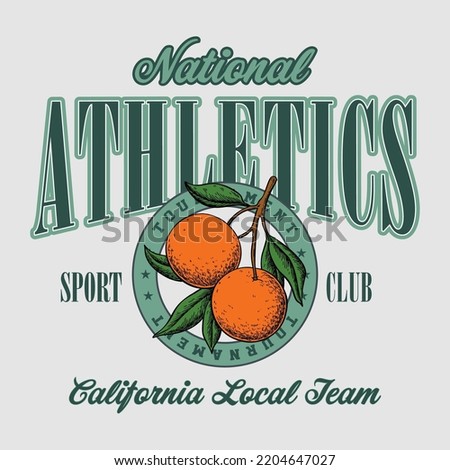 California athletics national sport club retro varsity logos vector design