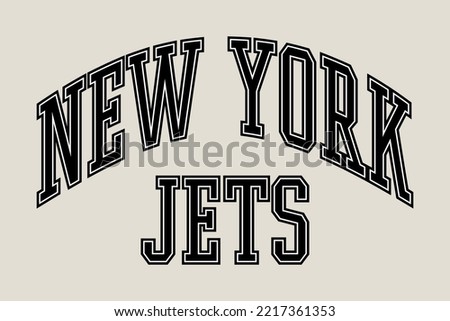 sport text city vector varsity New York Jets typography, t-shirt