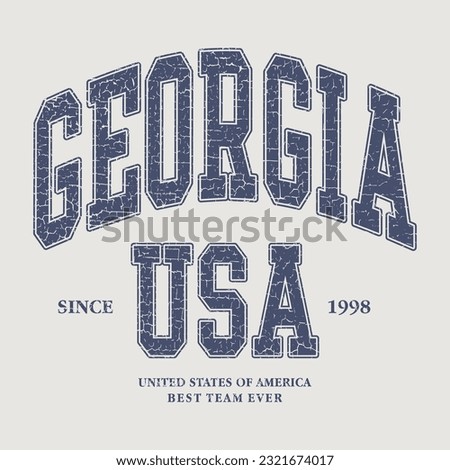 georgia usa sport text city vector varsity crack design t-shirt