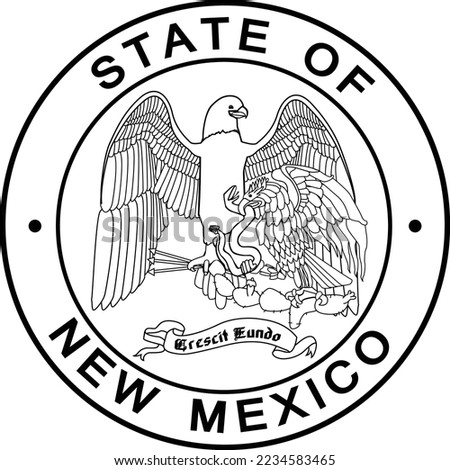 New Mexico State seal outline Vector