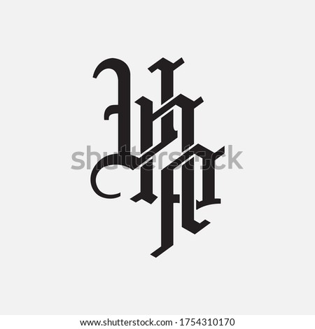 Initial letter UPN, UNP, PUN, PNU, NUP  or NPU overlapping, interlock, monogram logo, black color on white background
