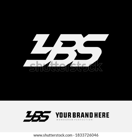 Monogram logo letter Y, B, S, YBS, YSB, BSY, BYS, SYB or SBY modern, simple, sporty, white color on black background