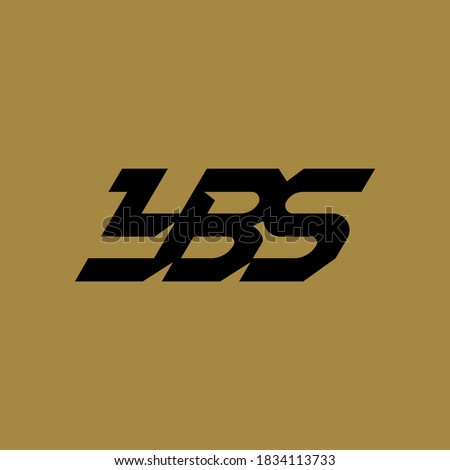 Monogram logo letter Y, B, S, YBS, YSB, BSY, BYS, SYB or SBY modern, simple, sporty, black color on gold background