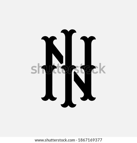 Initial letter I, N, IN or NI overlapping, interlock, monogram logo, black color on white background Stok fotoğraf © 