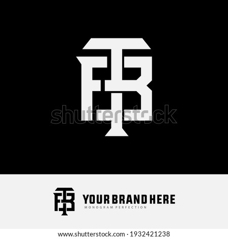 Initial letters F, T, B, FTB, FBT, TFB, TBF, BFT or BTF overlapping, interlock, monogram logo, white color on black background