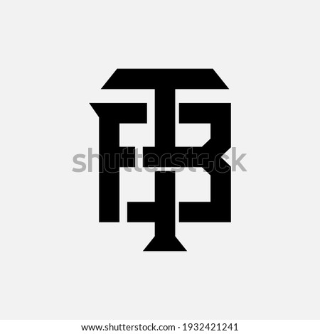 Initial letters F, T, B, FTB, FBT, TFB, TBF, BFT or BTF overlapping, interlock, monogram logo, black color on white background