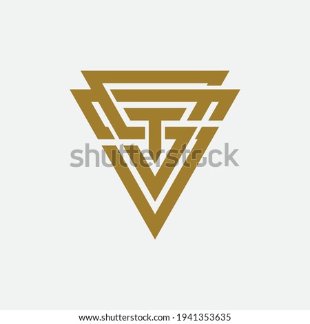 Initial letters S, S, T, ST, TS, SST, STS or TSS overlapping, interlock, monogram logo, gold color on white background