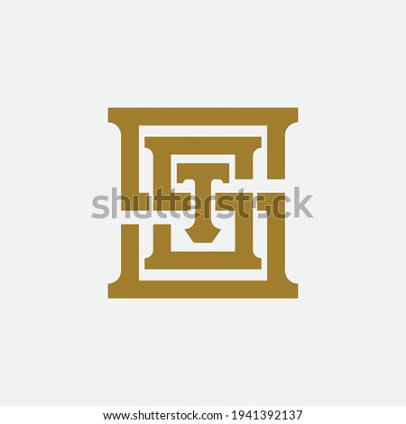 Initial letters S, ST, TS, SST, STS or TSS overlapping, interlock, monogram logo, gold color on white background