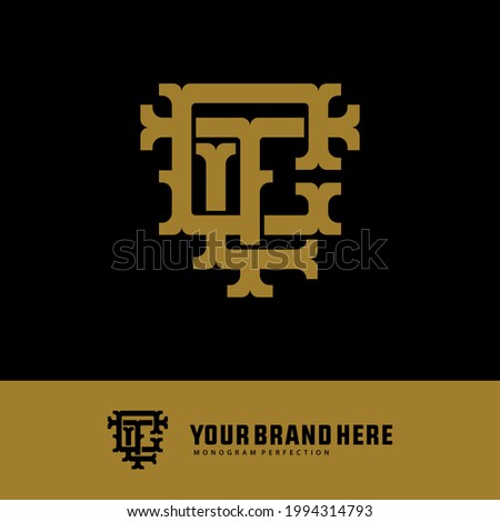 Initial letters C, T, L, CTL, CLT, TLC, TCL, LCT or LTC overlapping, interlocked monogram logo, gold color on black background