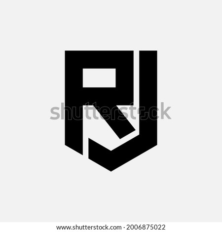 Monogram logo letter J, R, JR or RJ modern, simple, sporty, black color on white background