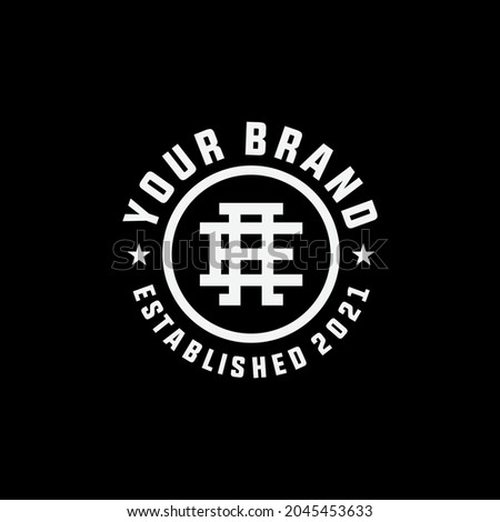 Monogram logo, Initial letters A, E, AE or EA, white color on black background