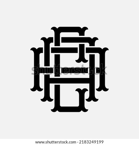 Monogram Logo, Initial letters A, C, AAC, ACA, or CAA, Interlock, Vintage, Classic, Black Color on White Background Imagine de stoc © 