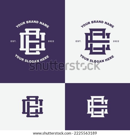 Monogram collection letter CE or EC with interlock style good for brand, clothing, apparel, streetwear, baseball, basketball, football and etc