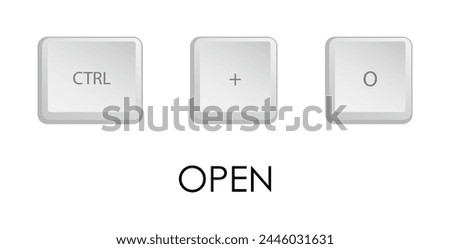 List of basic keyboard shortcuts. Keyboard shortcuts for quickly executing command in operating system. Isolated vector on white background