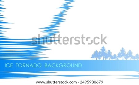 Horizontal ice tornado abstract background with snow storm, cover, site presentation in HD format. UI template layout for web design of internet products. Vector banner