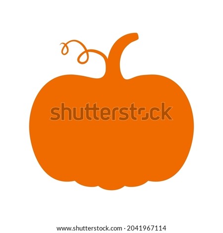 Orange pumpkin silhouette isolated on white background.
