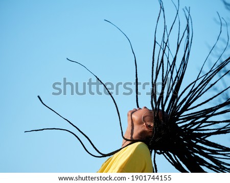 Similar – Image, Stock Photo Girl with long braids standing near Trevi Fountain with illumination at night, most famous fountain in Rome, Italy.