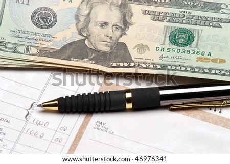 Writing company bank check