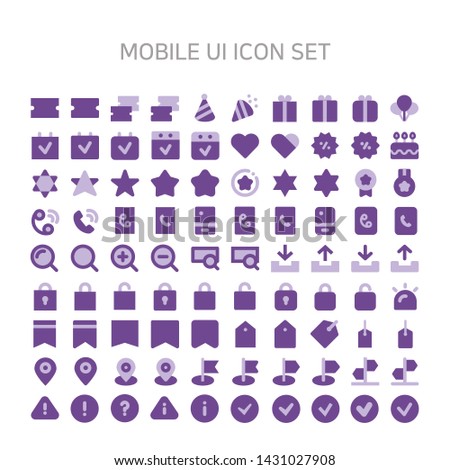 Vector illustration of mobile-ui icons for Mobile, interface, mobile ui, mobile site, mobile icon, flat icon, coupon, discount, bargain, mileage, ticket, firecracker, celebration, festival, gift, gift
