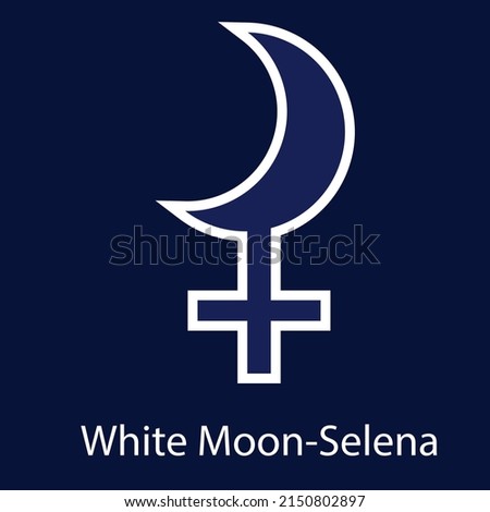Astrological symbol of the moon Selena. A planet of the solar system. Vector illustration.
