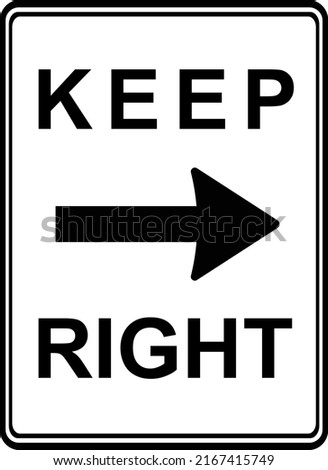 Road sign, keep to the right. Warning to motorists on the road. Vector image.