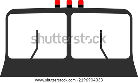 Identification road sign. The road train sign. Wipers on the windows of the train. Vector image.