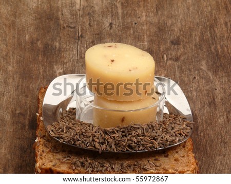 aromatic sour milk cheese and Bread