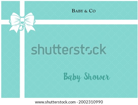 Placemat. Backgroud banner. Printable template for baby shower party. tiffany blue ribbon pattern. Classic elegant style