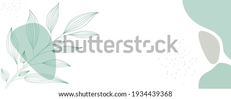 Minimalist abstract background with outline leaves Imagine de stoc © 